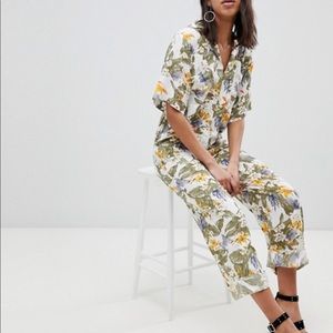 ASOS DESIGN Boilersuit In Tropical Print